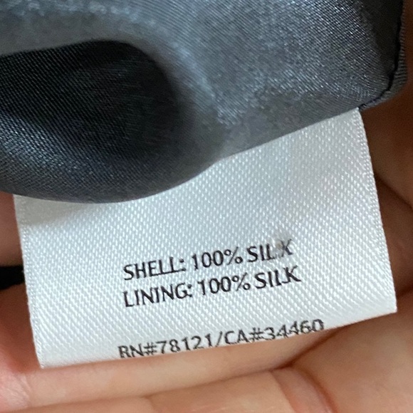 Eileen Fisher Charcoal Gray Silk Metallic Blazer - Picture 9 of 9